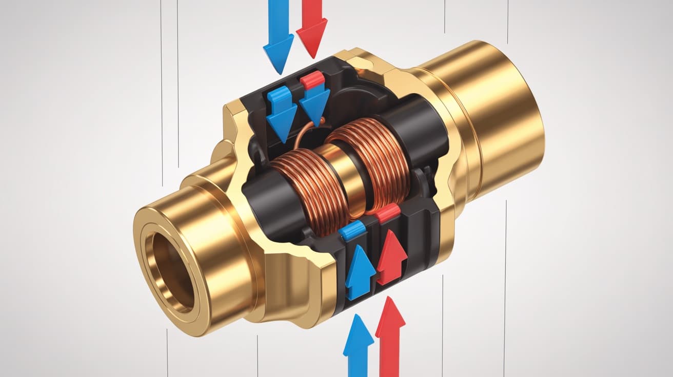 Diagrama de funcionamiento de válvula solenoide de 3 vías industrial