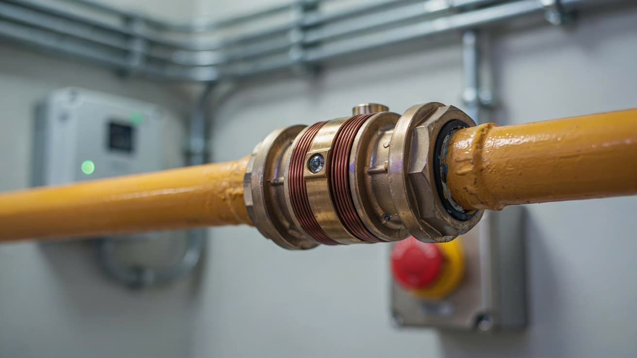 Válvula solenoide para gas LP y gas natural en instalación industrial