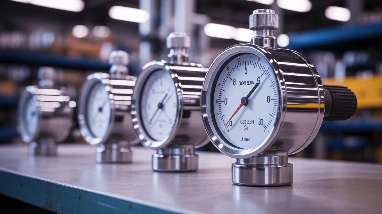 Manómetros industriales de acero inoxidable con glicerina para aplicaciones de proceso